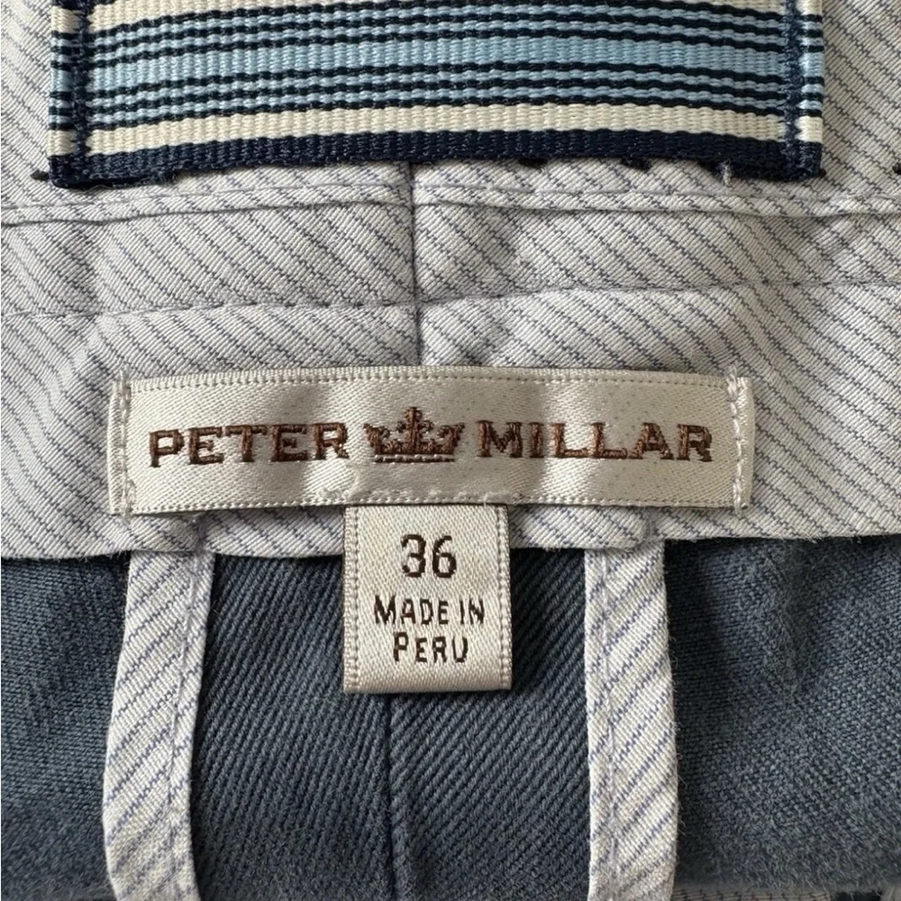 Peter Millar Blue Pima Cotton Chino 9.5” Shorts Men’s Size 36‎